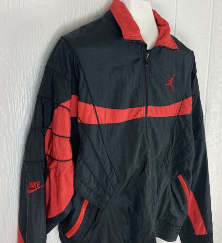 Vintage Nike Air Jordan Flight Club Jacke Jumpman Original Schwarz Rot L XL 80er 90er - Bild 4 von 16