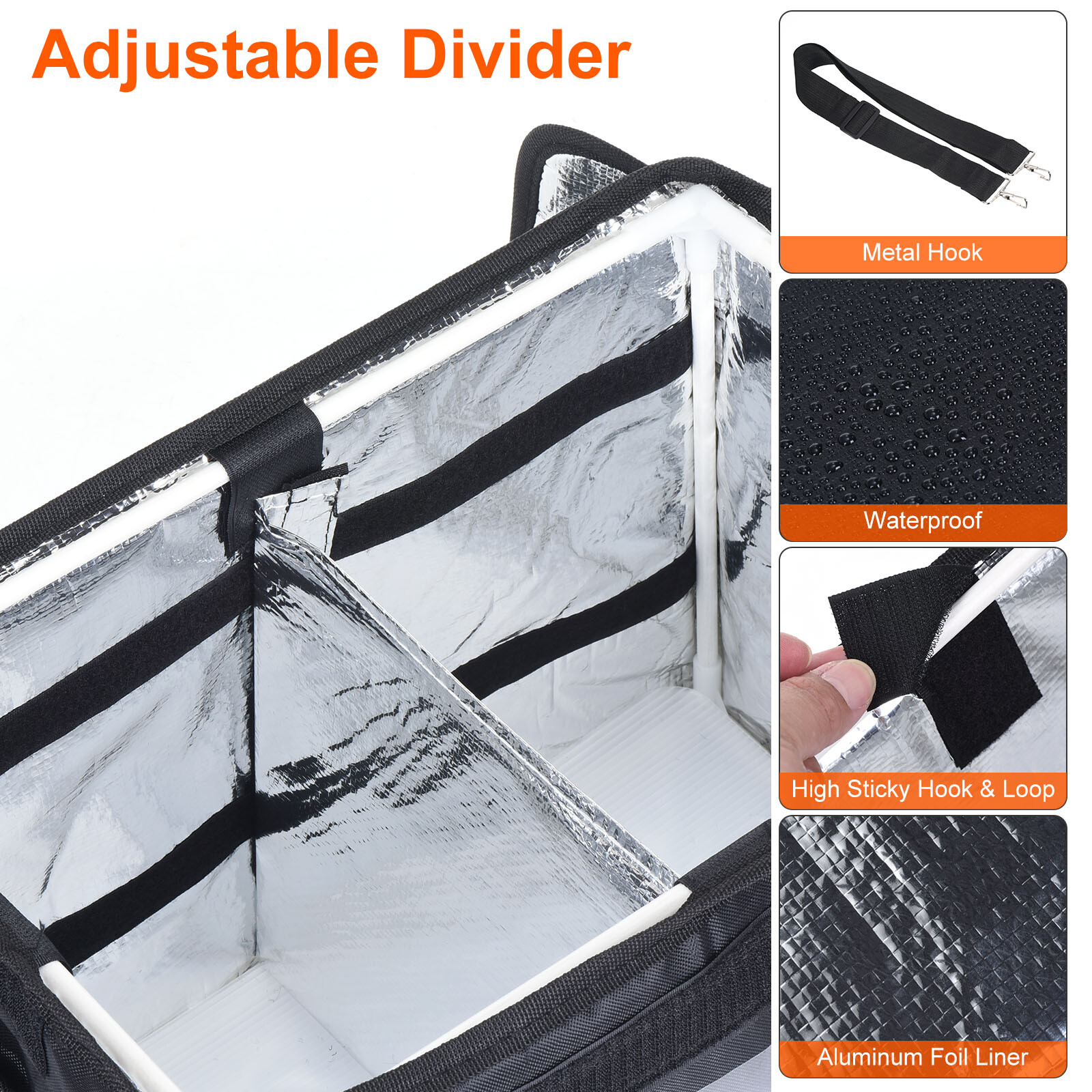 48L Insulated Food Bags XXL with Divider Catering Thermal Food Bag eBay