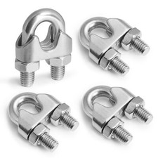4pcs M12 Wire Rope Clamp 7/16 inch Cable Clamps Stainless Steel Wire Rope Clips