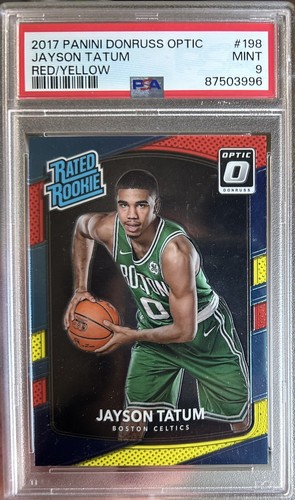 2017 Optic Jayson Tatum Rated Rookie Red Yellow Prizm #198 Celtics PSA 9 💎🔥