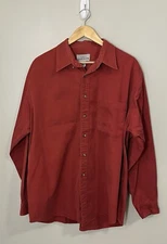 A K A Eddie Bauer Shirt Mens XL Red Long Sleeve Button Up