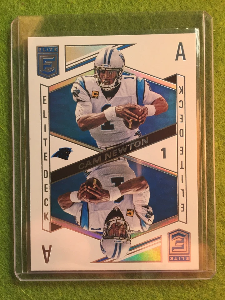 CAM NEWTON PRIZM PANTHERS REFRACTOR Panini 2018 Donruss Elite Deck #ED-13 SP Ace