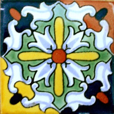 #C084) Mexican Tile sample 4x4 inch, we combine shipping GET  WHAT YOU NEED !!