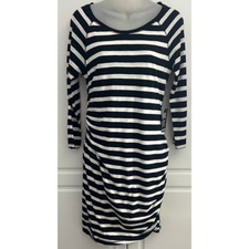 Express Women's Black/White Stripe Bodycon T-Shirt Dress 3/4 Sleeve Size M  NWT