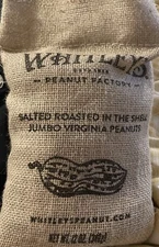 Whitleys Peanut Factory Burlap Sack Peanuts 12 Ounce