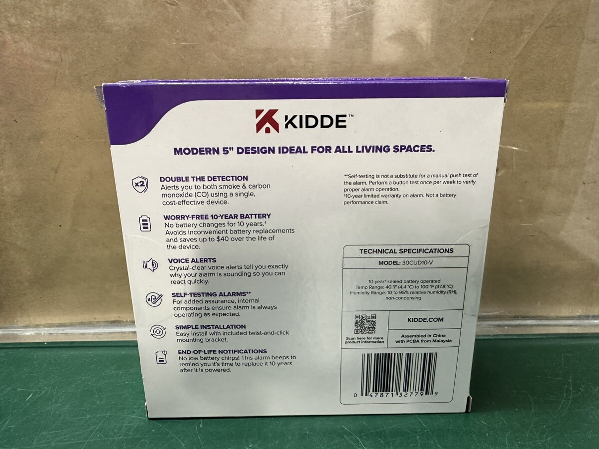 Kidde Detect 30CUD10-V Smoke + Carbon Monoxide Alarm - 10Yr Battery (E10038071)