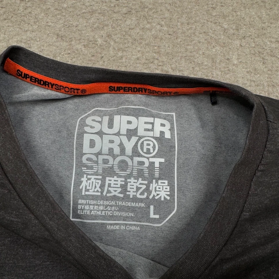 Мужская рубашка Superdry серая большая L короткий рукав легкая функциональная для взрослых - Изображение 2 из 4