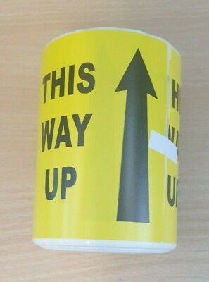 This Way Up Verpackung Paket Klebeband selbstklebend stark 3'' x 3'' GELB SCHWARZ