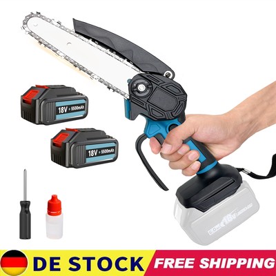 2 Akku Mini Kettensäge Cordless 6'' Electric One-Hand Saw Wood Cutter NEW