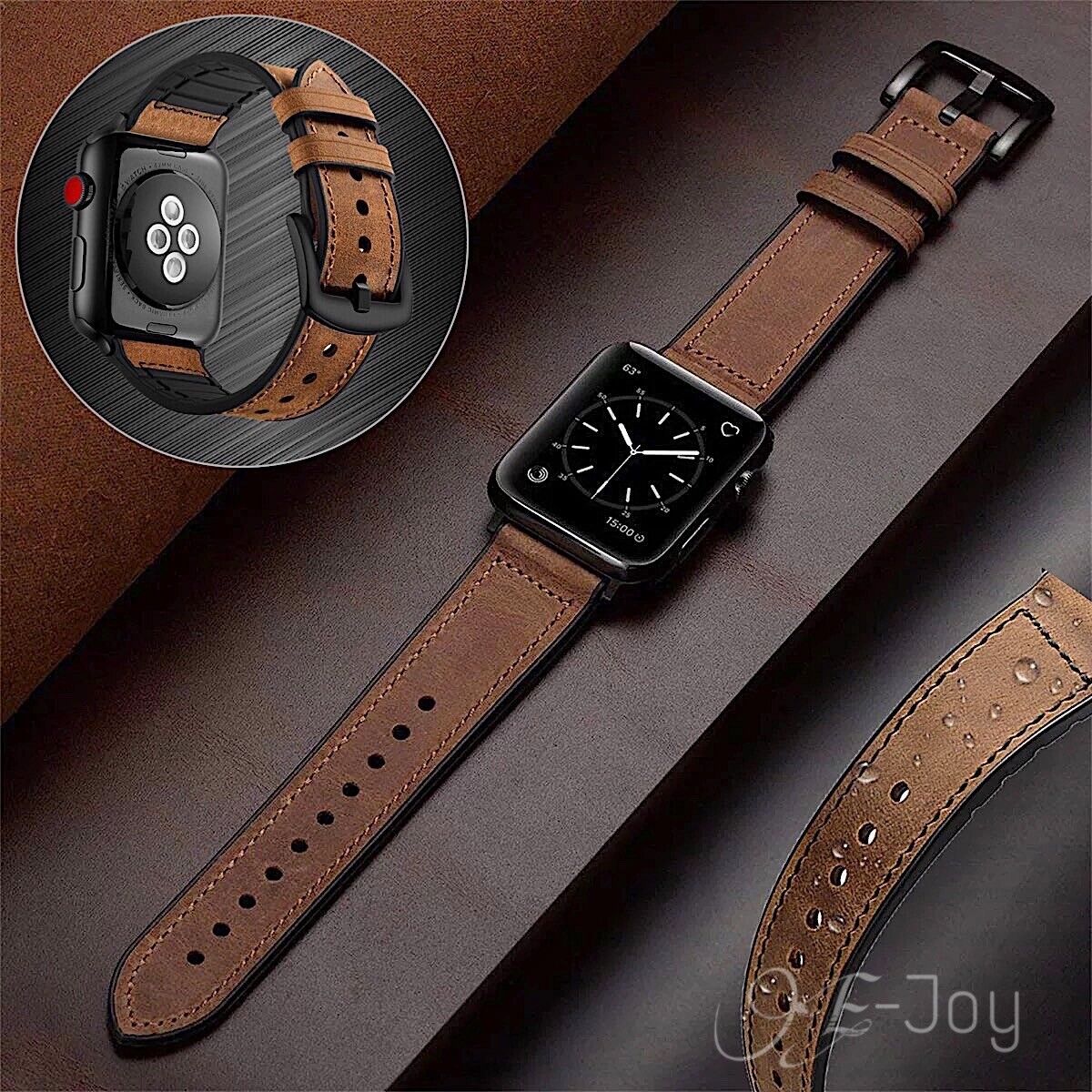 Leather Silicone Apple Watch Band For iWatch Series SE 6 5 4 3 2 38/40mm 42/44mm