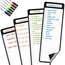Magnetic Dry Erase List Board - 4"X12" Multifunctional List Board for Fridge - 6