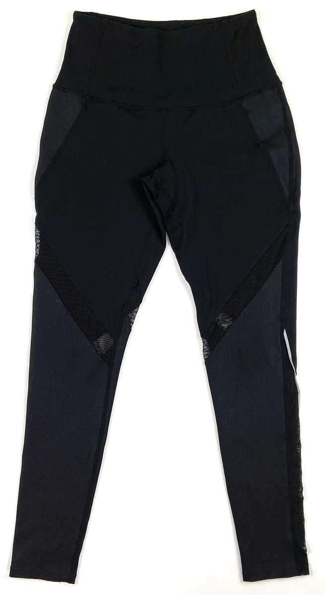 Prjon Leggings Women s Size S Form Fitting with Side Mesh and Double Waist Band