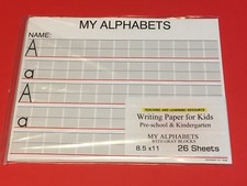 Writing Paper for Kids - My Alphabets - 11X 8.5 in, 20 lb, 25 sheets
