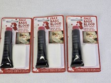 Lot Of 3 Fake Basic Blood with Gauze Halloween Zombie 0.95 Fl OZ