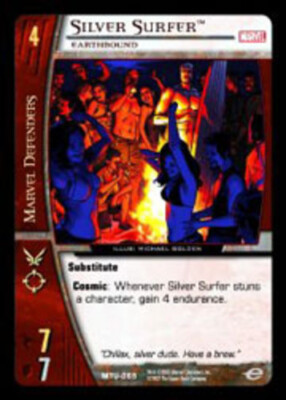 VS System: Silver Surfer, Earthbound - Foil [Played] Marvel Team-Up TCG CCG Clas