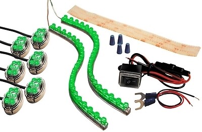 Street FX ProFlex Light Kit - LED Accent Electropods - GREEN / CHROME -(1044655)