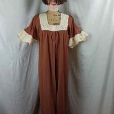Vintage Martin Emprex 1970s brown full length 100 Nylon with lace Nightgown