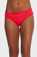  156 LA Blanca Swimwear Women's Pink Shirred Banded Hipster Bikini Bottom 12