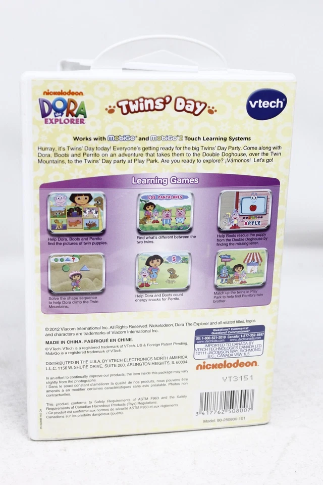 VTech Mobigo 2 Touch Learning System Video Game Dora The Explorer Twins Day - Image 2 of 4