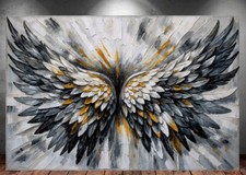 LEINWAND BILD ER XXL ABSTRAKT ENGELSFLÜGEL FLÜGEL ENGEL BUNT WAND POSTER P998