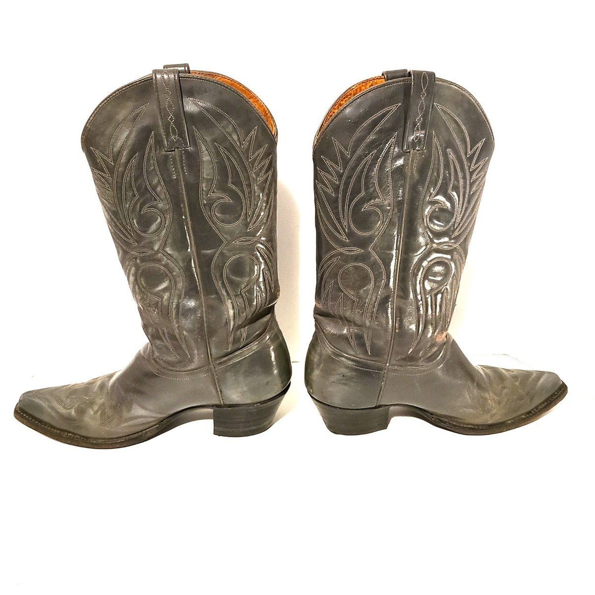 J. CHISHOLM WESTERN LEATHER COWBOY BOOTS MEN display picture 2