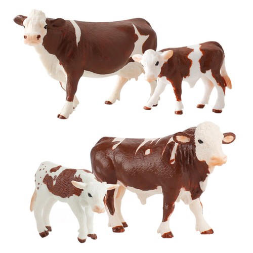 Evemodel AN4303 – Lot De 15 Figurines Vaches Et Chevaux échelle 1/43 – PVC, Noir/blanc/marron