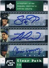 2007 UD Clear Path to History Triple #CPH-DMY Drew / Montero / Young Rookie Auto