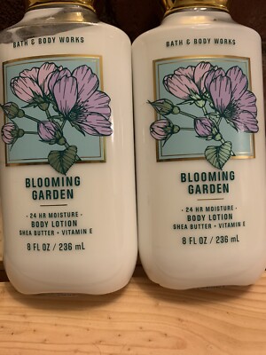 Bath & Body Works Blooming Garden  24 Hour Mouisture Body Lotion Set Of 2 80z Ea