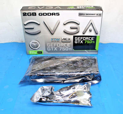 EVGA NVIDIA GeForce GTX 750 Ti 2GB GDDR5 GPU Two Fans 02G-P4-3757-KB NEW T9-D8