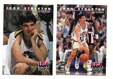 John Stockton 1992 SkyBox USA Basketball #86 & #87 - Utah Jazz - HOF