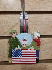 Military Family of 3 Personalized Christmas Ornament