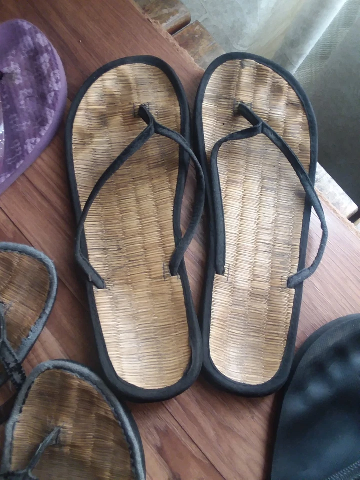 Chanclas usadas sandalias de paja para mujer talla 10 Foto 4 de 4