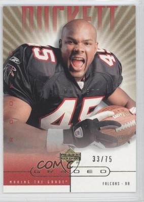2002 Upper Deck Graded Making the Grade Gold 33/75 TJ Duckett #124 Rookie RC 9ap