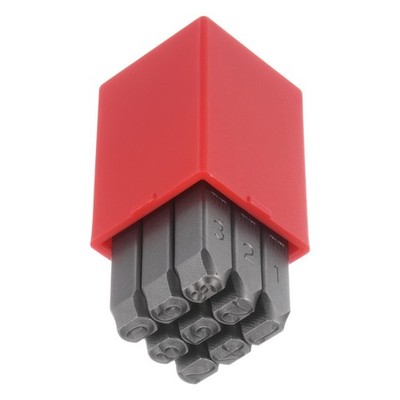 9 Pcs 5mm Number Stamp Set Wood Plastic Stamping 0-9 Punch Press Tool Metal