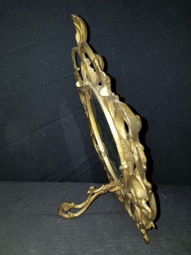 Antique Gilt Cast Iron Picture Frame 4"x 5.5" picture c.1900 - Picture 7 of 10
