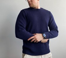 Saint James Heavy Sweater Mens Knit Fisherman Wool Long Sleeve Size L fits S/M 