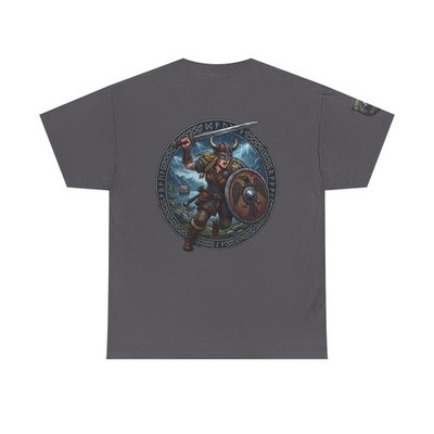 KREEP KORP Viking Warrior Shield and Sword Tee | Norse Rune Circle Design
