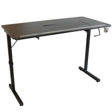 SewingRite SewStation 101 Portable Folding Sewing Table with Steel Legs, Black