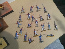 1790's French Infantry, Lead flats, lot of 22 figures, well painted, FF
