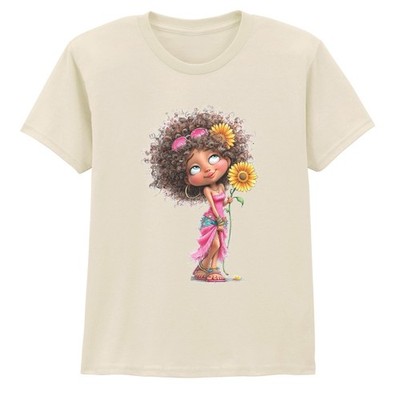 Skurriles Sonnenblumenmädchen Mädchen T-Shirt Boho Blumen Sommer Geschenk für Tochter