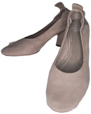Tory Burch Therese 65MM Gray Beige Suede Pumps Dust Storm Grey Size 10
