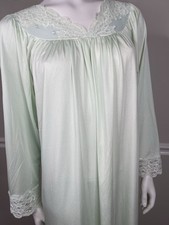 VTG Shadowline Nightgown medium Nylon classic gown mint green long nightgown