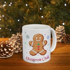 Gingerbread Man Mug, Christmas Coffee Mug, Cute Gingerbread Coffee Cup, 11/15oz