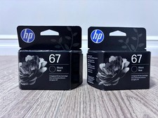 Pack of 2 Genuine HP 67 Black Ink Cartridges ~ 120 pages Original Exp 01/28