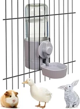 Rabbit Water Bottle 17 OZ Bunny Hanging Water Fountain Automatic Water Dispenser