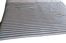 Blue Off White Stripe Tablecloth 52"X80" Jacquard Fabric
