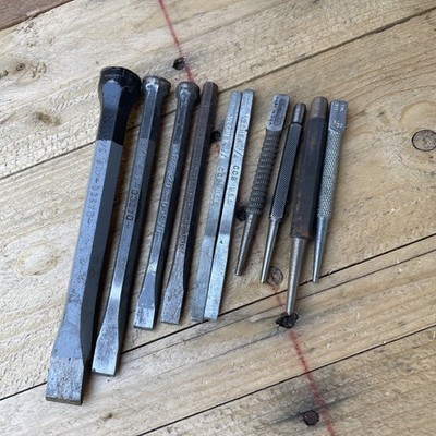 Lot Of Cold Steel Chisel And Punch DASCO proto Stanley Vlchek Starrett 10 Pieces