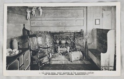 Concord Massachusetts Crane Room Antiquarian Society Postcard