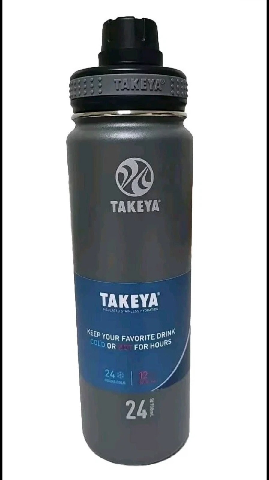 Takeya Originals Vacuum Insulated Stainless Steel Water - Graphite - Size: 24 oz