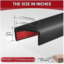 Self-Adhesive Rubber Edge Banding, 1-3/8" Black